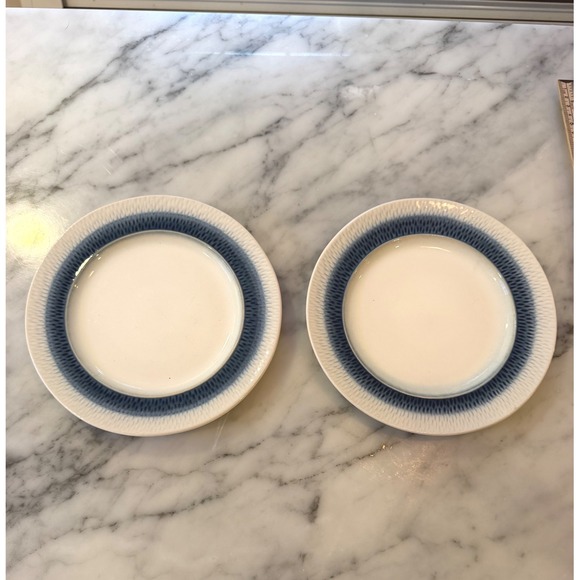 Pfaltzgraff Other - Pfaltzgraff Everyday Eclipse Blue Salad Plates Set of 2 Textured Stoneware 8.25"